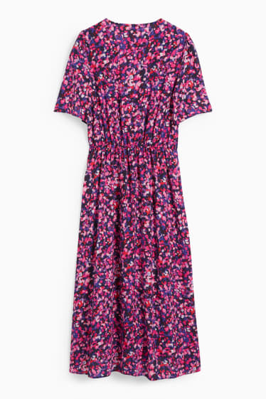 Femmes - Robe taille empire - à fleiurs - bleu / rose
