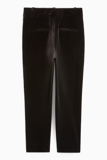 Mujer - Pantalón de terciopelo - high waist - slim fit - negro