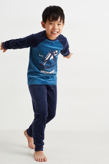 Enfants garçons - Pyjama d’hiver - 2 pièces - bleu foncé
