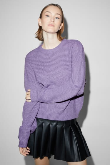 Damen - Pullover - violett
