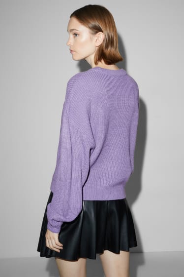 Damen - Pullover - violett