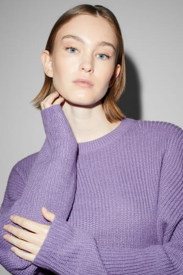 Damen - Pullover - violett