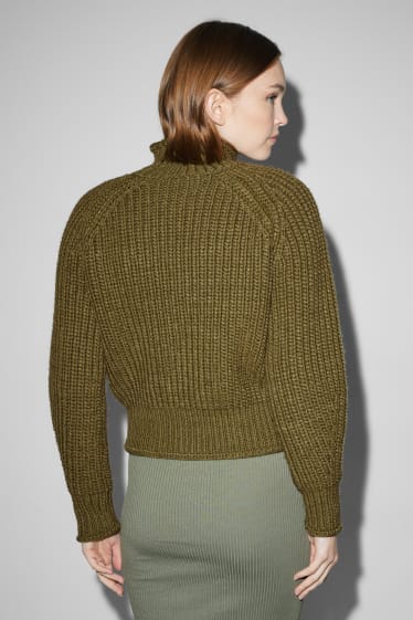 Ados & jeunes adultes - CLOCKHOUSE - pullover avec encolure montante - vert