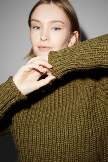 Donna - Maglione con collo alto - verde