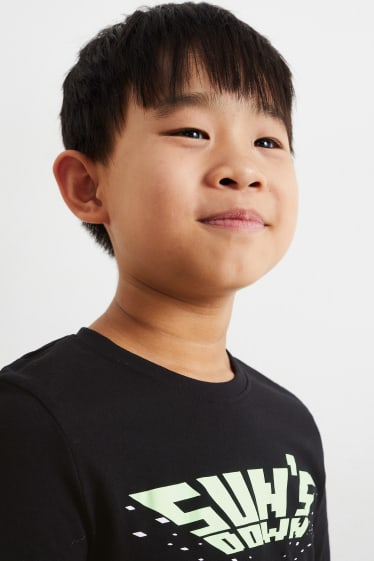 Kinderen: jongens - Minecraft - longsleeve - zwart