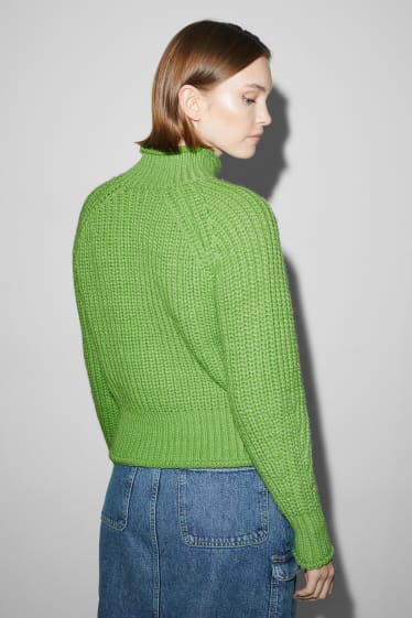 Dospívající a mladí - CLOCKHOUSE - svetr se stojáčkem - světle zelená