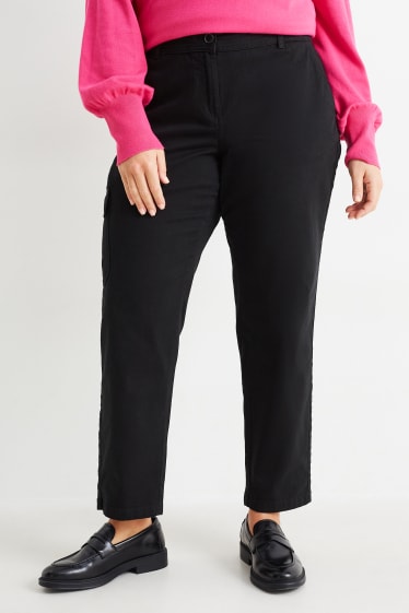 Dona - Pantalons cargo - mid waist - slim fit - negre