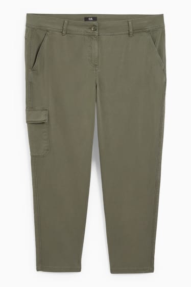 Donna - Pantaloni cargo - vita media - slim fit - verde