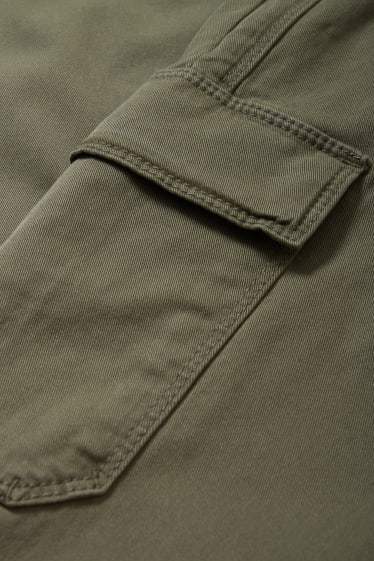 Femmes - Pantalon cargo - mid waist - slim fit - vert