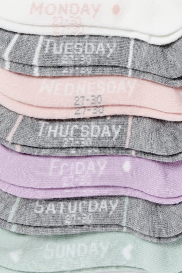 Nena - Paquet de 7 - mitjons - estampat - gris/groc