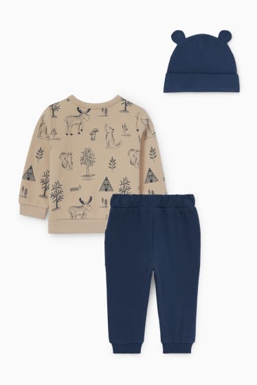 Bébés garçons - Ensemble bébé - 3 pièces - beige / bleu