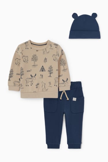 Bébés garçons - Ensemble bébé - 3 pièces - beige / bleu