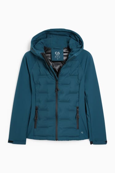 Women - Softshell jacket with hood - turquoise