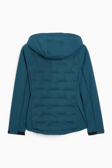 Women - Softshell jacket with hood - turquoise