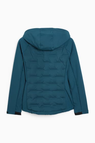 Dames - Softshelljas met capuchon - turquoise