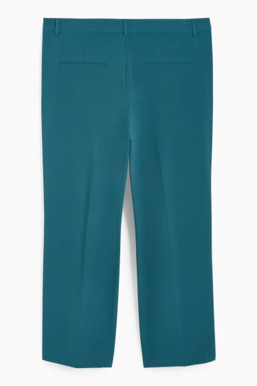 Femmes - Pantalon de toile - mid waist - straight fit - turquoise foncé