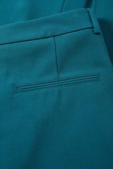 Dames - Pantalon - mid waist - straight fit - donkerturquoise