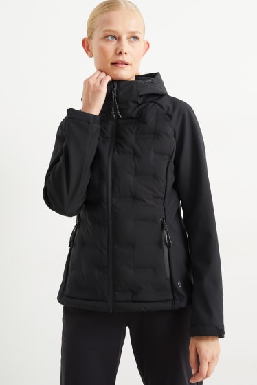 Femmes - Veste softshell à capuche - noir