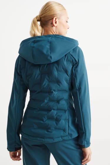 Women - Softshell jacket with hood - turquoise