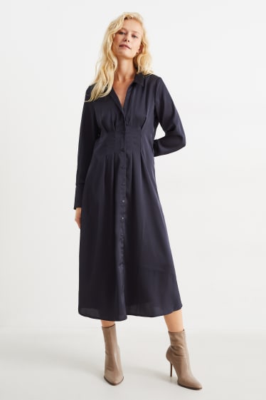 Femmes - Robe-chemisier - bleu foncé