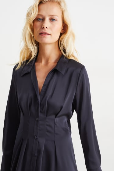 Donna - Vestito a camicia - blu scuro