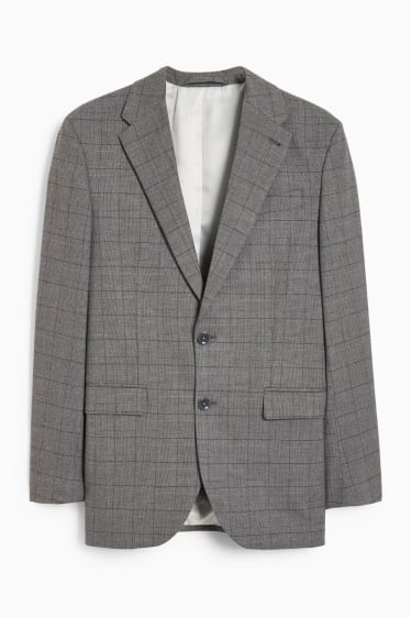 Pánské - Oblekové sako - regular fit - Flex - stretch - LYCRA® - šedá-žíhaná