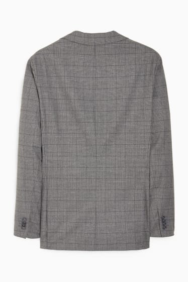 Pánské - Oblekové sako - regular fit - Flex - stretch - LYCRA® - šedá-žíhaná