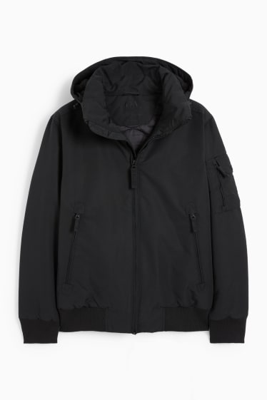 Herren - Bomberjacke mit Kapuze - schwarz