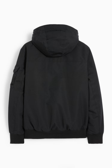 Herren - Bomberjacke mit Kapuze - schwarz