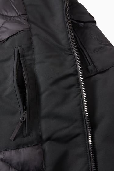 Herren - Bomberjacke mit Kapuze - schwarz