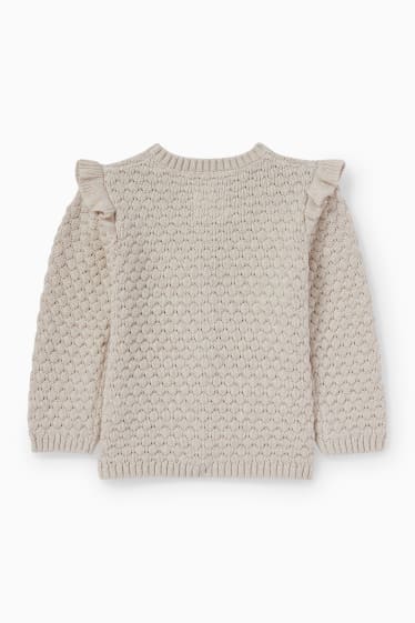 Baby Mädchen - Baby-Strickjacke - Zopfmuster - hellbeige