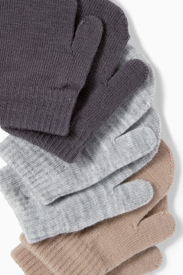 Babies - Multipack of 3 - baby mittens - beige