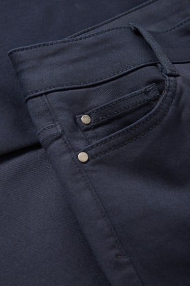 Donna - Pantaloni - vita media - slim fit - blu scuro