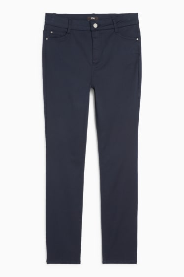 Donna - Pantaloni - vita media - slim fit - blu scuro