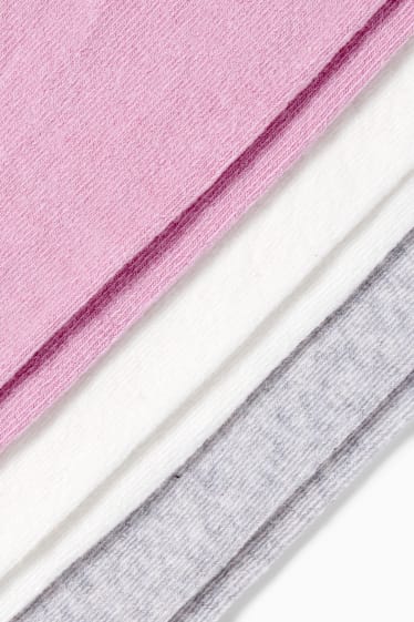 Enfants filles - Lot de 3 paires - collants - blanc / rose