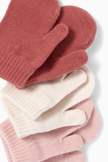 Baby Mädchen - Multipack 3er - Baby-Fäustlinge - pink