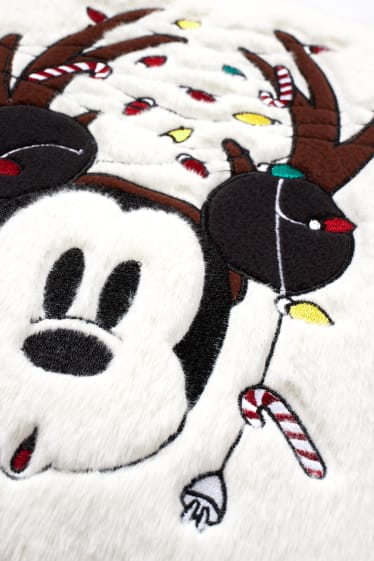 Dames - Kussen voor de kerst - 40 x 40 cm - Mickey Mouse - wit