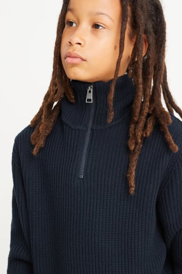 Children - Jumper - ribbed - dark blue