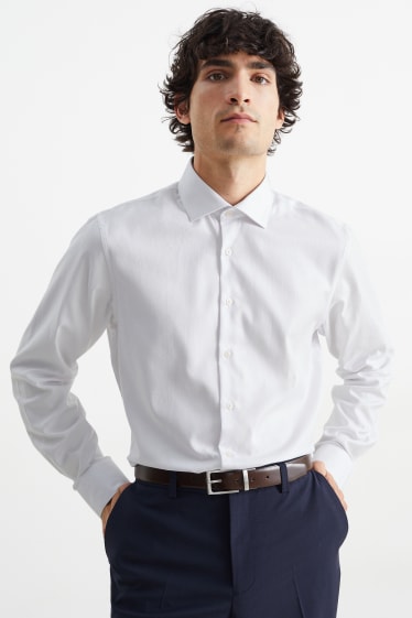 Herren - Hemd - Regular Fit - Cutaway - bügelleicht - weiss