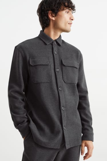 Herren - Hemdjacke - dunkelgrau