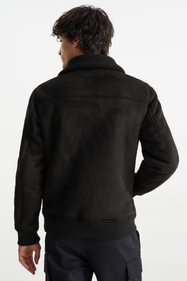 Hommes - Veste imitation mouton - synthétique - noir