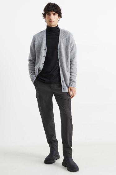 Uomo - Pantaloni cargo - tapered fit - Flex - nero melange