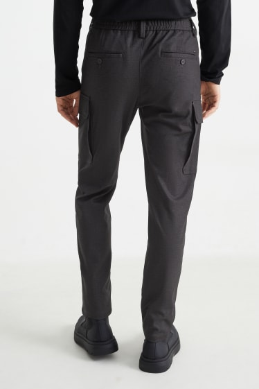 Uomo - Pantaloni cargo - tapered fit - Flex - nero melange