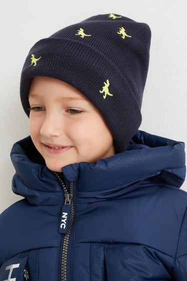 Enfants garçons - Dinosaure - bonnet - bleu foncé