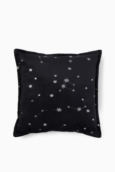 Dames - Kussen - 40 x 40 cm - met patroon - zwart