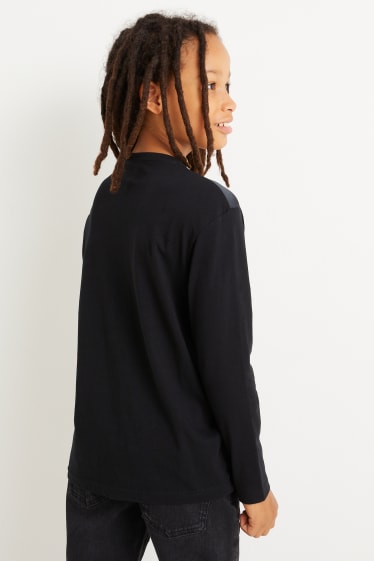 Kinder Jungen - Weihnachts-Langarmshirt - schwarz