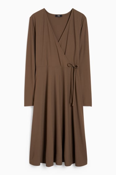 Kobiety - Sukienka w kopertowym stylu - brązowy