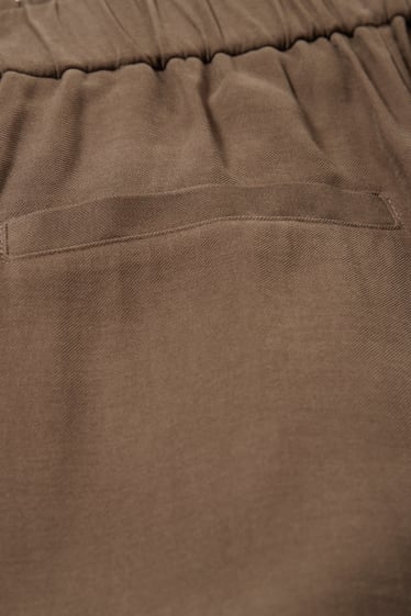 Dames - Pantalon - high waist - tapered fit - bruin