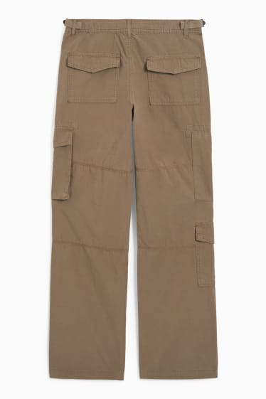 Damen - Stoffhose - Mid Waist - Straight Fit - khaki
