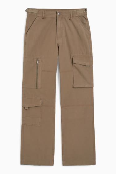 Damen - Stoffhose - Mid Waist - Straight Fit - khaki